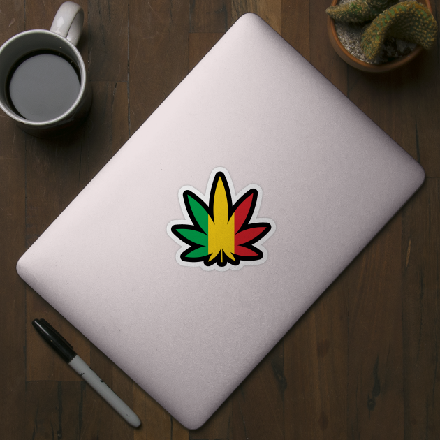 Rasta Weed Leaf by defytees